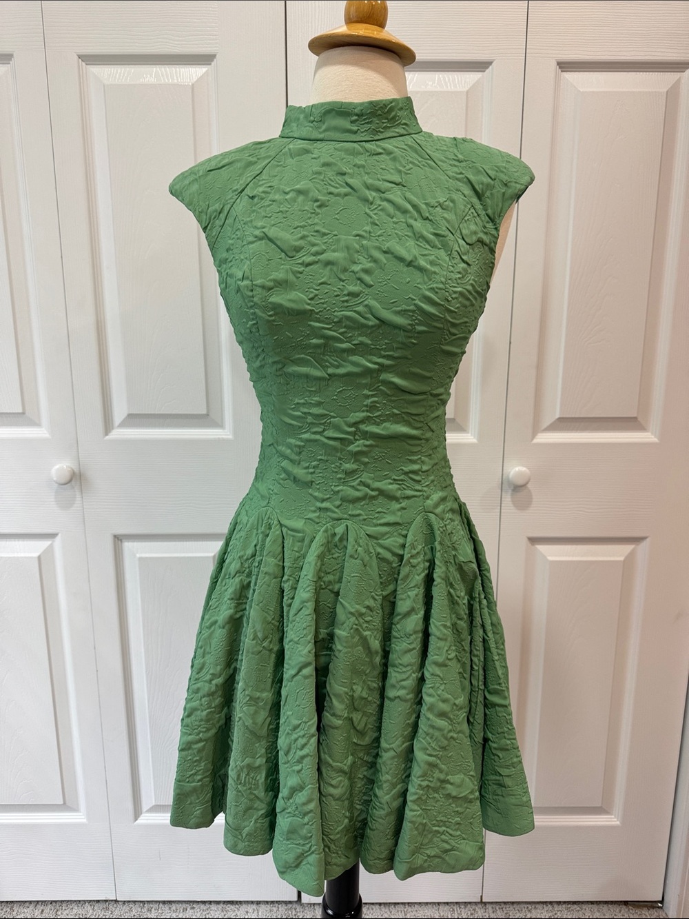 Elliatt Green Textured Fit-and-Flare Dress - Women